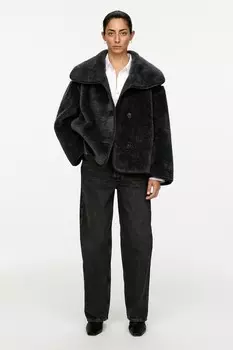 Короткая плюшевая куртка Arket, серый