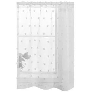 Короткая портьерная вуаль с рюшами белого циркона, лента 380х85. Stuttg, белый