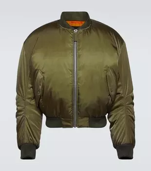 Короткая пуховая куртка-бомбер Re-Nylon Prada, Militare