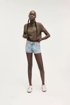 Короткая рубашка-поло Monki, зеленый