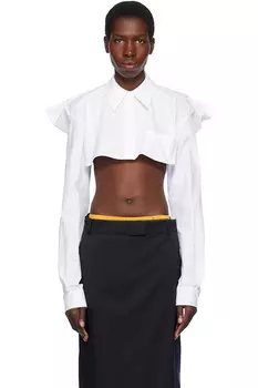 Короткая рубашка с квадратным низом Pushbutton, белый