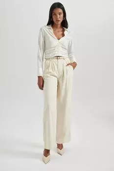 Короткая рубашка с острым воротником Defacto, белый