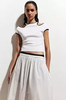 Короткая рубашка с вырезами H&M, белый