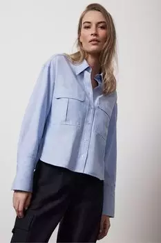 Короткая рубашка в деловом стиле Mint Velvet, синий