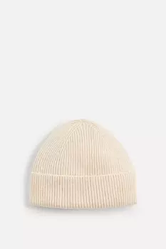 Короткая шапка из смешанной шерсти ZARA, экрю