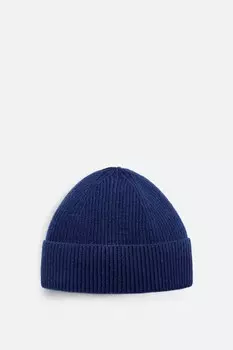 Короткая шапка из смешанной шерсти ZARA, голубоватый