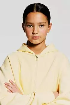 Короткая спортивная куртка с капюшоном H&M, желтый