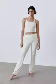 Короткая спортивная майка drymove H&M, бежевый