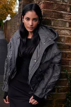 Короткая стеганая куртка Next, серый