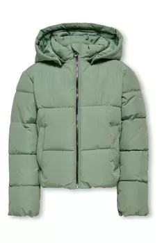 Короткая стеганая куртка Only Kids, зеленый