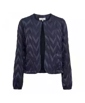 Короткая стеганая куртка с круглым вырезом и деталями карманов &Co Woman, мультиколор