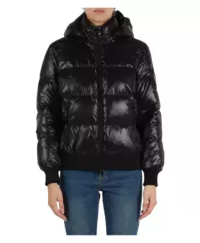 Короткая стеганая куртка с нашивкой логотипом Armani Exchange, черный