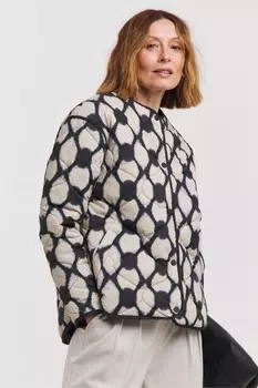 Короткая стеганая куртка с принтом Jd Williams, бежевый