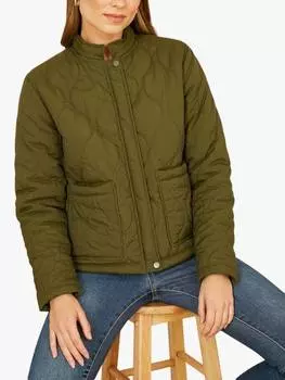 Короткая стеганая куртка Yumi, зеленый