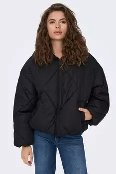 Короткая стеганая зимняя куртка Only, черный