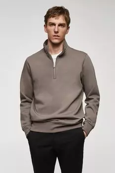 Короткая толстовка на молнии Mango, серый