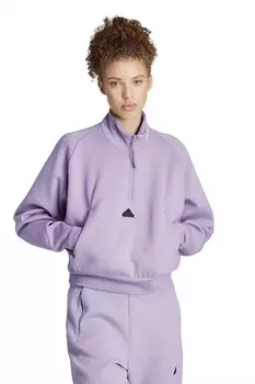 Короткая толстовка на молнии с карманом-кенгуру Adidas Sportswear, фиолетовый