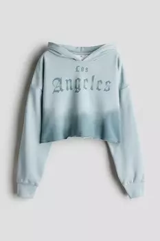 Короткая толстовка с капюшоном с принтом H&M, мультиколор