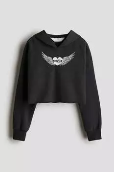 Короткая толстовка с капюшоном с принтом H&M, мультиколор