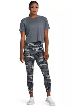 Короткая тренировочная футболка с овальным вырезом Under Armour, серый