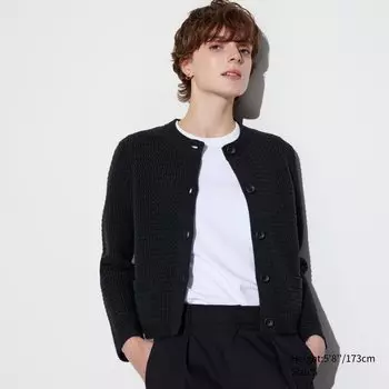 Короткая трикотажная куртка UNIQLO, черный