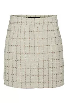 Короткая твидовая юбка Vero Moda, серый