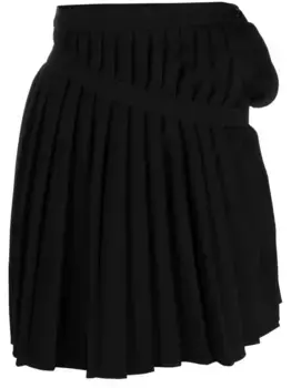 Короткая юбка асимметричного кроя MM6 Maison Margiela, черный