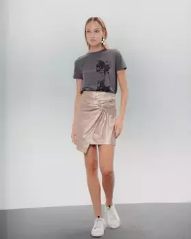 Короткая юбка Bella с эффектом металлик Dolores Promesas, золотой