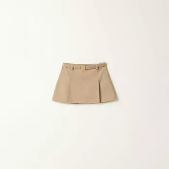 Короткая юбка-чинос Miu Miu, бежевый