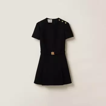 Короткая юбка грейн-де-пудр Miu Miu, черный