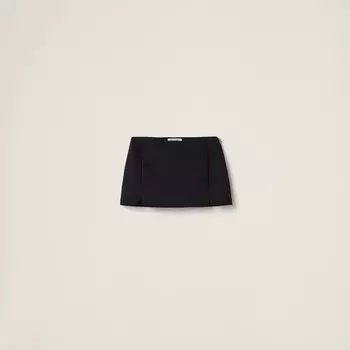 Короткая юбка грейн-де-пудр Miu Miu, черный