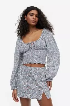 Короткая юбка H&M, кремовый/цветочный