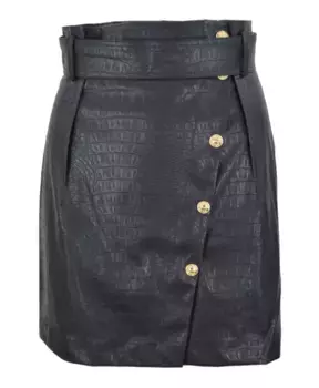 Короткая юбка из эко крокодила с талией стандартного кроя Nenette, синий