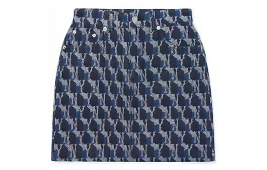 Короткая юбка из денима Old Flower, женская, разноцветная MLB, мультиколор