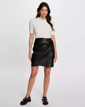 Короткая юбка из искусственной кожи Morgan, черный