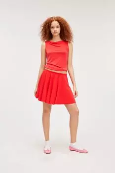 Короткая юбка из пике Monki, красный
