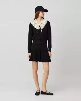 Короткая юбка из тонкого трикотажа Claudie Pierlot, черный