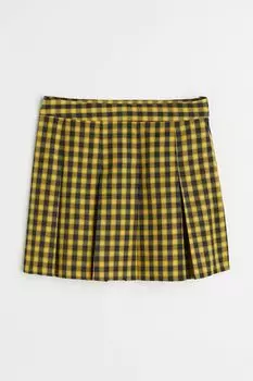 Короткая юбка из твила H&amp;M, желтый/проверено
