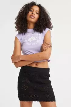 Короткая юбка крючком H&M, черный