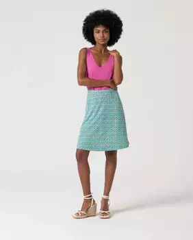 Короткая юбка на резинке с принтом Surkana, бирюзовый