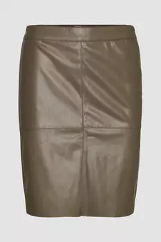 Короткая юбка под кожу Vero Moda, серый