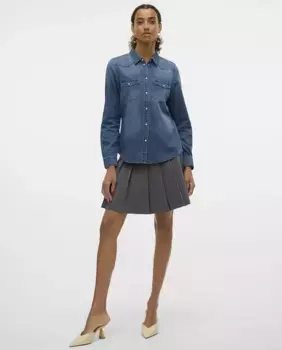Короткая юбка с бортами Vero Moda, темно-серый