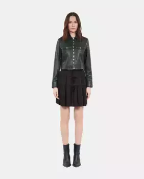 Короткая юбка с декоративными бантами The Kooples, черный