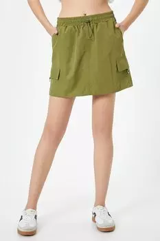 Короткая юбка с галстуком Koton, зеленый