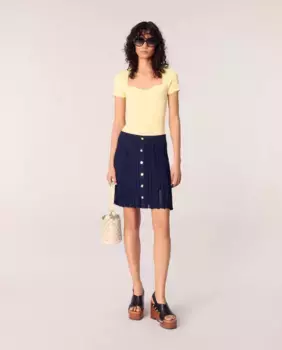 Короткая юбка с косами Maje, тёмно-синий