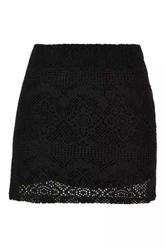 Короткая юбка с кружевным верхним слоем Urban Classics, черный