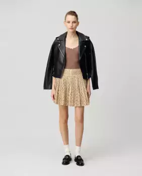 Короткая юбка с принтом Claudie Pierlot, бежевый