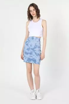 Короткая юбка с принтом Colin'S, синий