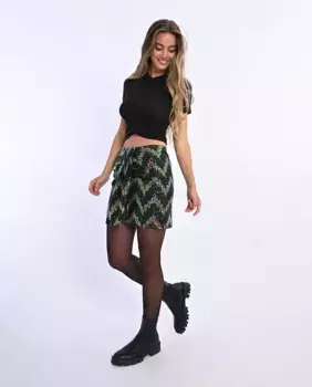 Короткая юбка с принтом и пайетками Lili Sidonio, черный