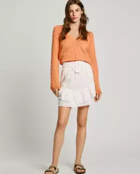 Короткая юбка с регулируемой талией Pepe Jeans, белый